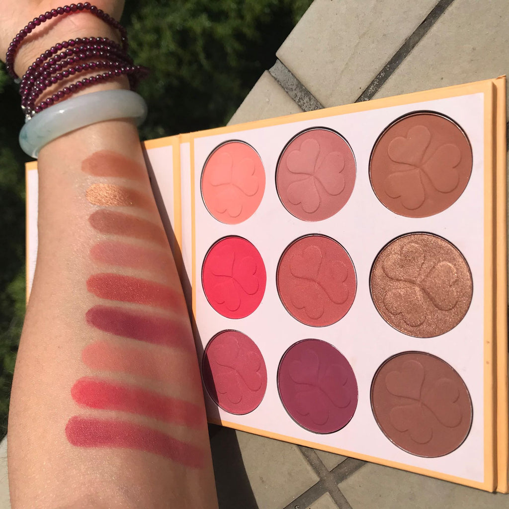 9 colors pressed blusher palette with your logo print