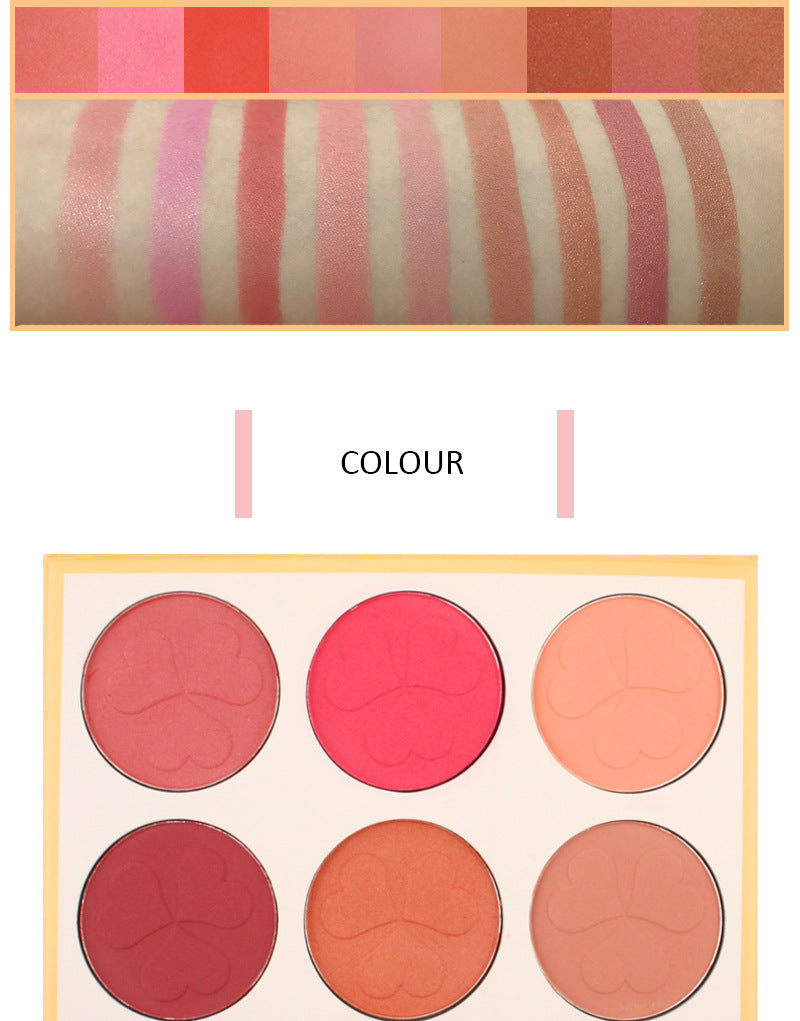9 colors pressed blusher palette with your logo print