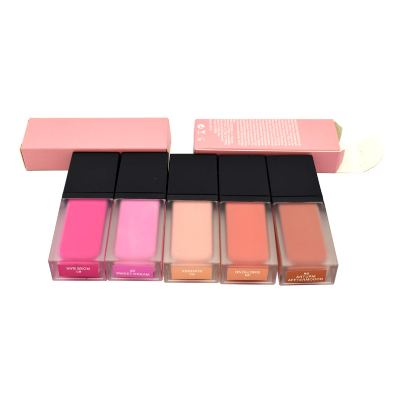 liquid blush colors matte finished 20 color choice blusher private label  MOQ 20pcs to start your brand