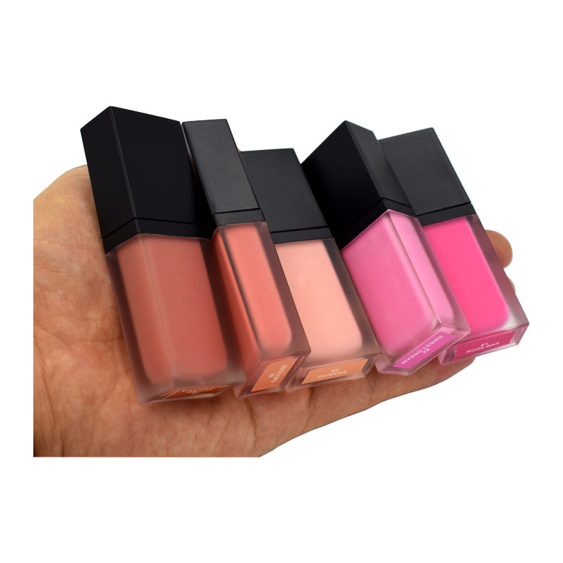 liquid blush colors matte finished 20 color choice blusher private label  MOQ 20pcs to start your brand