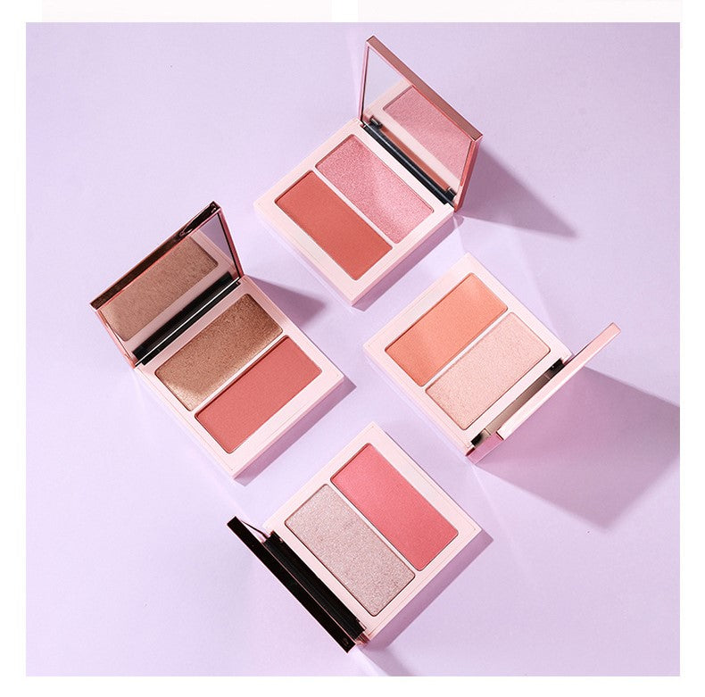 BLS03  two colors palette with mirror 4 color choice ,matte and shimmer fixture . with your logo print