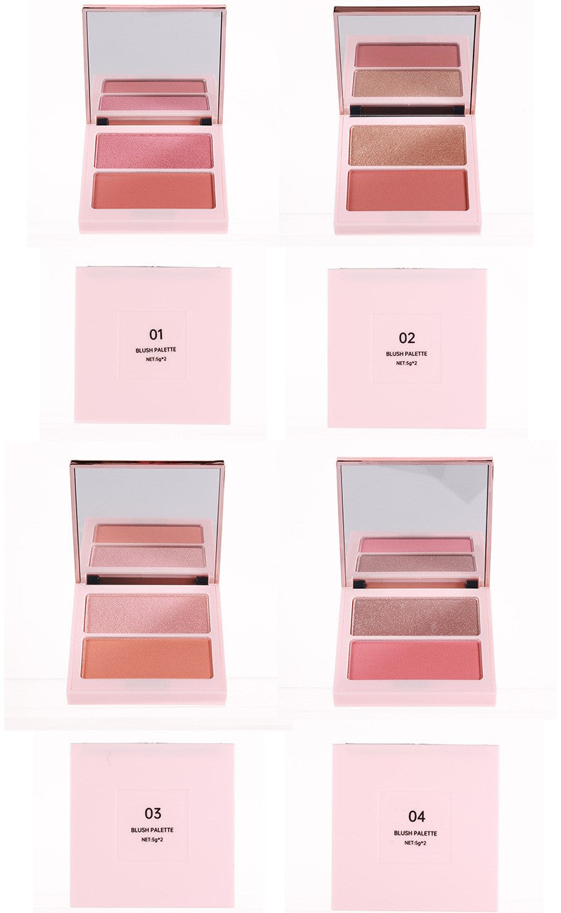 BLS03  two colors palette with mirror 4 color choice ,matte and shimmer fixture . with your logo print