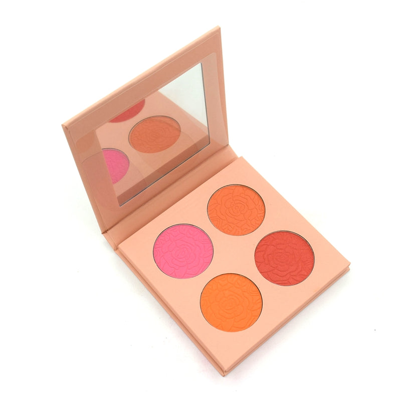BLS04 4 color pressed powder blush paper palette factory directly supply