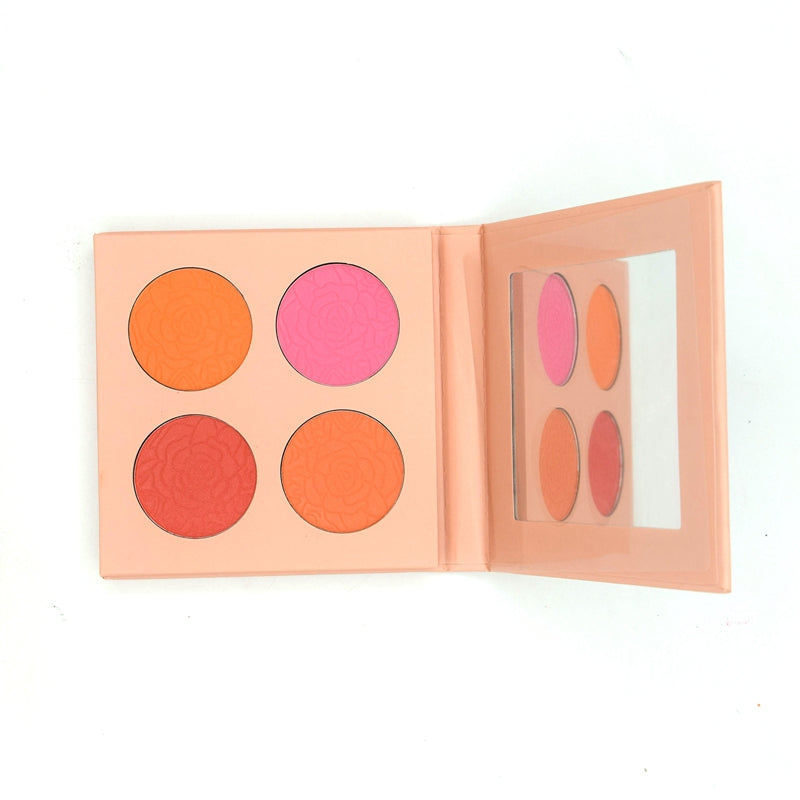 BLS04 4 color pressed powder blush paper palette factory directly supply