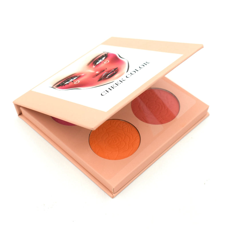 BLS04 4 color pressed powder blush paper palette factory directly supply