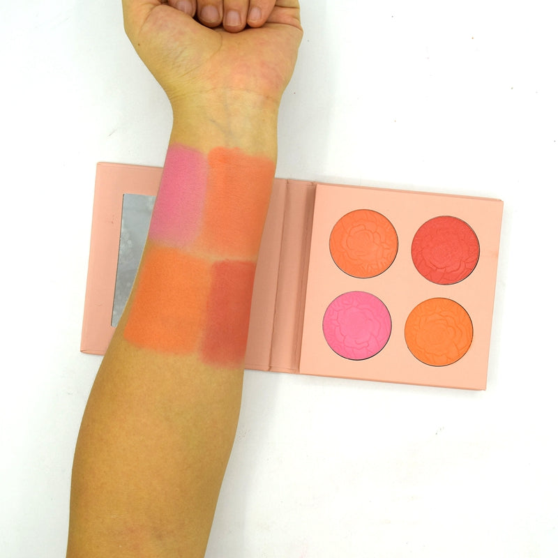 BLS04 4 color pressed powder blush paper palette factory directly supply
