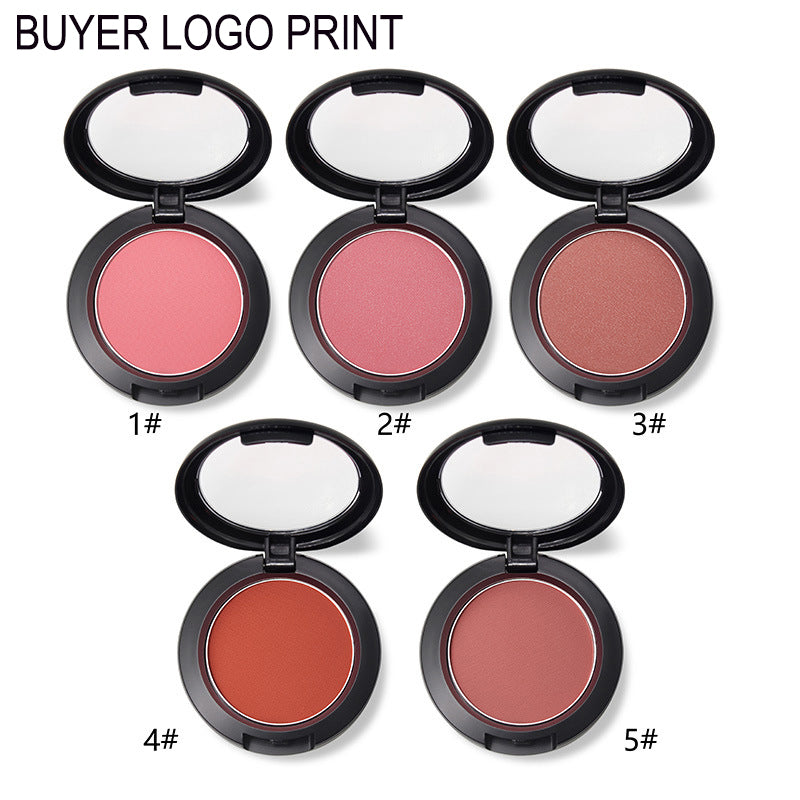 BLS05 5 colors pressed single blush matte finished , accept your logo print