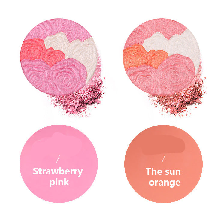 BLS06 mixture two color blush palette with mirror, private label and factory directly.