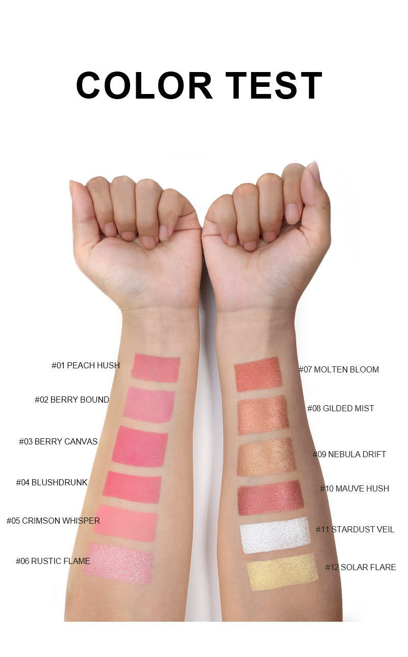 BLS08 MOQ50pcs 12 color choice baked pressed blush single blusher factory directly supply