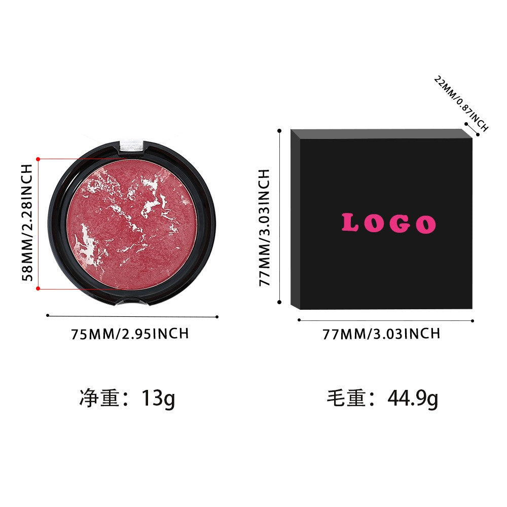 BLS08 MOQ50pcs 12 color choice baked pressed blush single blusher factory directly supply