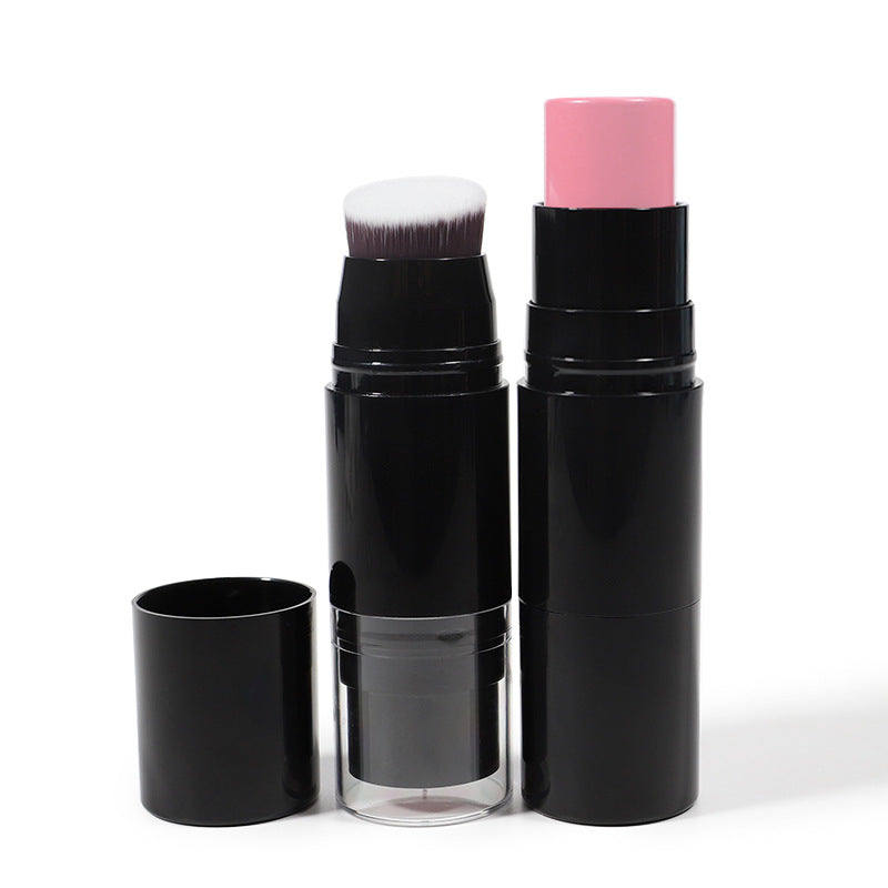 BLS14 MOQ50pcs cream blush stick 12 color choice with brush dual head makeup face blusher
