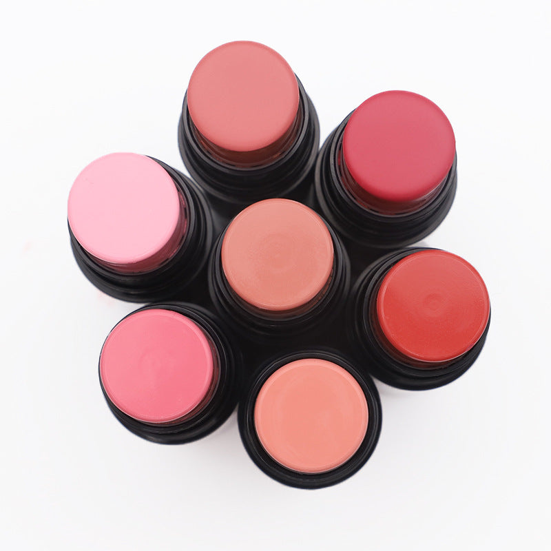 BLS14 MOQ50pcs cream blush stick 12 color choice with brush dual head makeup face blusher