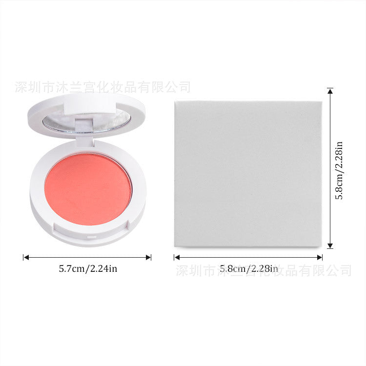 BLS15  MOQ50pcs  12color choice white case pressed blush single face makeup blusher