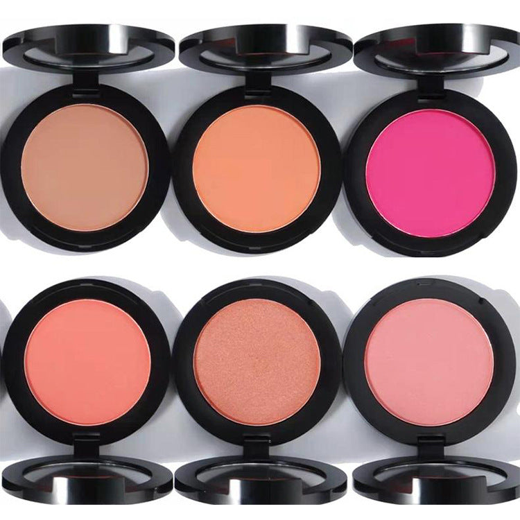 BLS16 MOQ50pcs 18pcs matte shimmer single blush case black case with mirror private label  accept