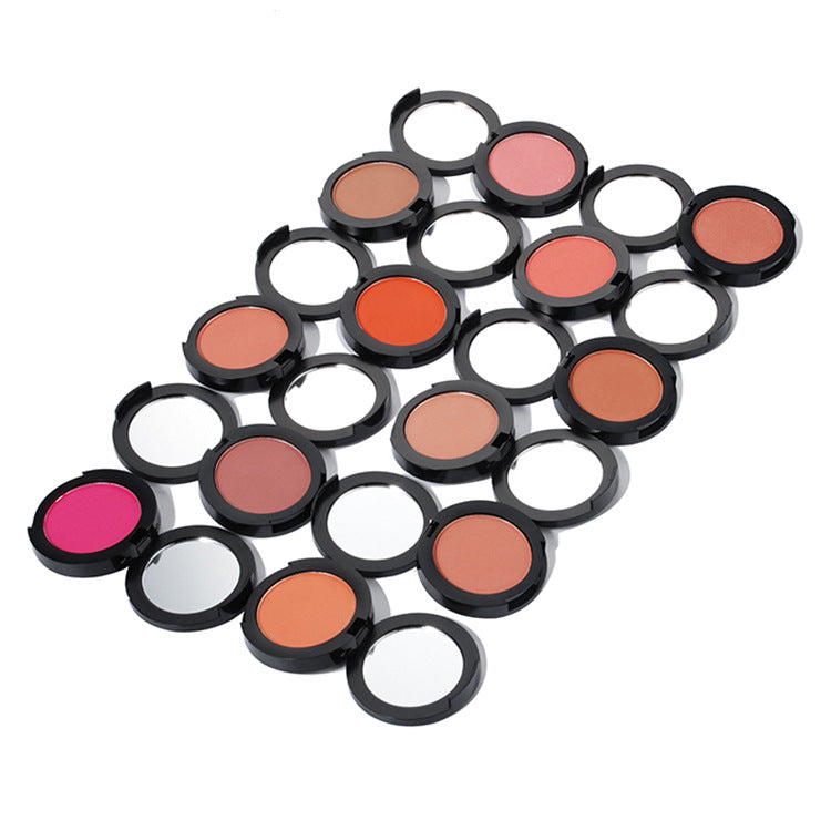 BLS16 MOQ50pcs 18pcs matte shimmer single blush case black case with mirror private label  accept