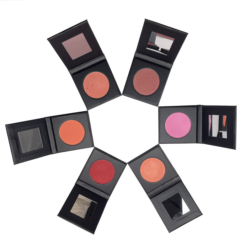 BLS18 MOQ 50pcs 14 colors pressed blush square & round in paper pack case factory directly sell