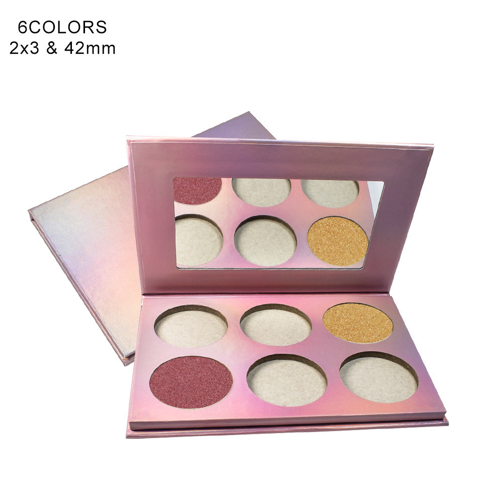 BLS20 MOQ50pcs 33 colors choice  paper palette of blush 6 hole blusher palette factory supply