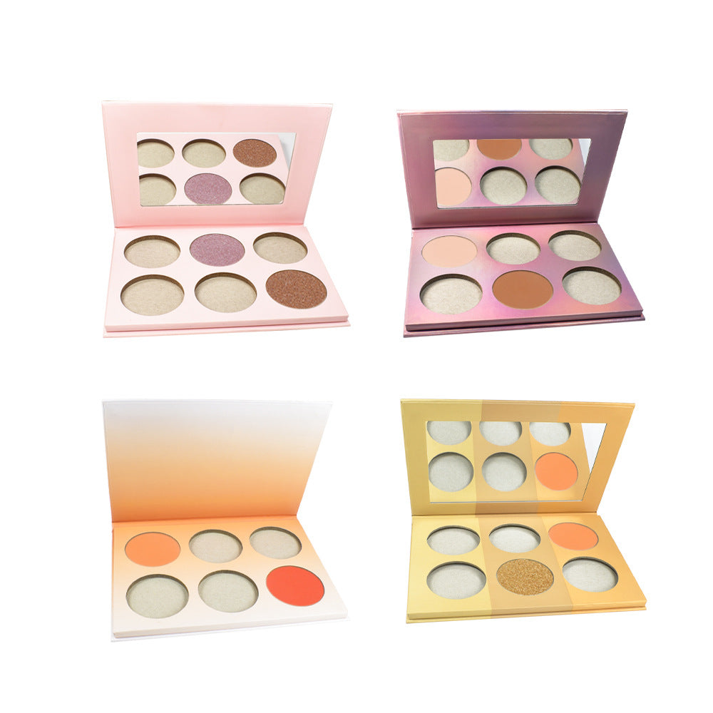 BLS20 MOQ50pcs 33 colors choice  paper palette of blush 6 hole blusher palette factory supply