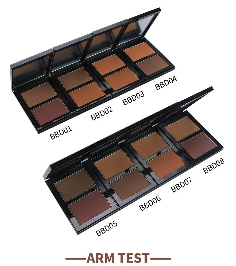 BLS21 MOQ50pcs dual layer palette blush highlighter bronze with mirror 14 color choice
