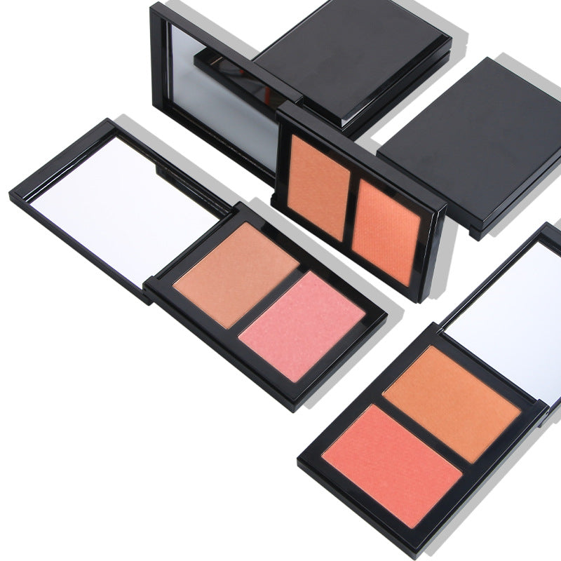BLS21 MOQ50pcs dual layer palette blush highlighter bronze with mirror 14 color choice