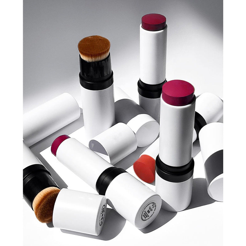 BLS28 MOQ50pcs  5 colors choice blush dual head with brush private label blusher factory supply