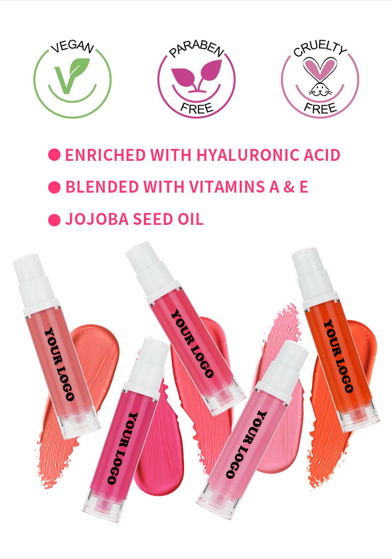 BLS30 MOQ 50pcs 20 color choice liquid blush in round tube private label blusher factory supply