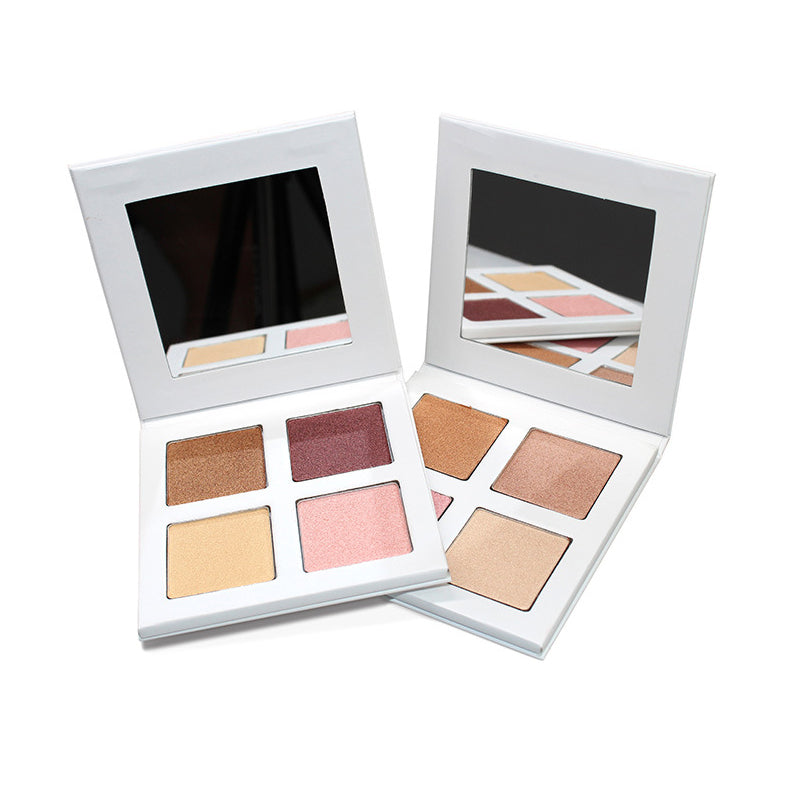 HLR08  4 colors paper palette highlights customzied highlighter face makeup
