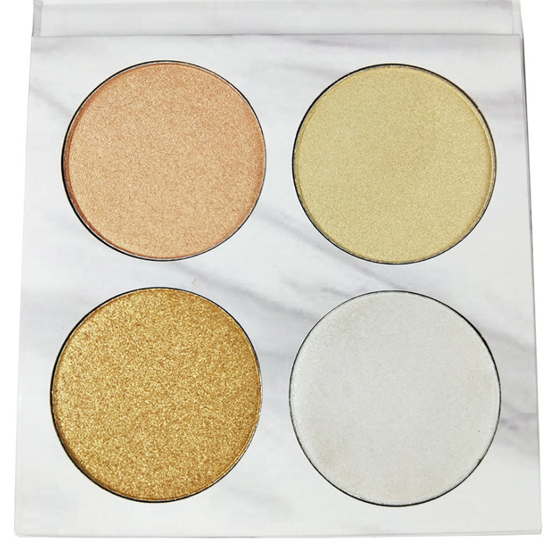 HLR08  4 colors paper palette highlights customzied highlighter face makeup