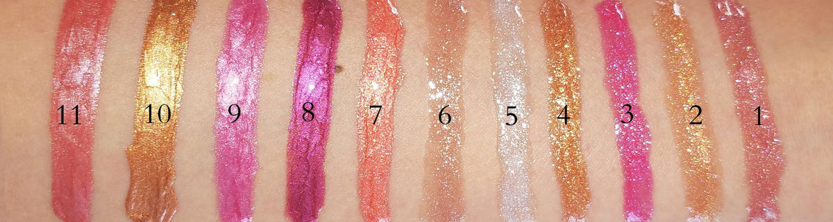 LPG01  MOQ50 11 color  bright and glitter lipgloss clear tube stock model .