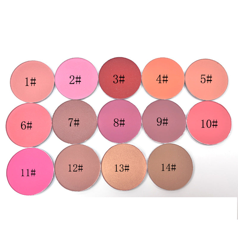 BLS18 MOQ 50pcs 14 colors pressed blush square & round in paper pack case factory directly sell