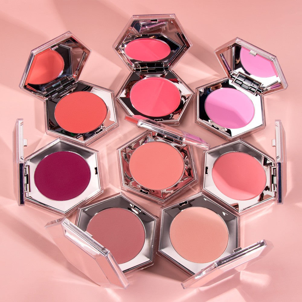 BLS27 MOQ 50pcs  8 color pressed powder octagon with mirror case factory directly supply