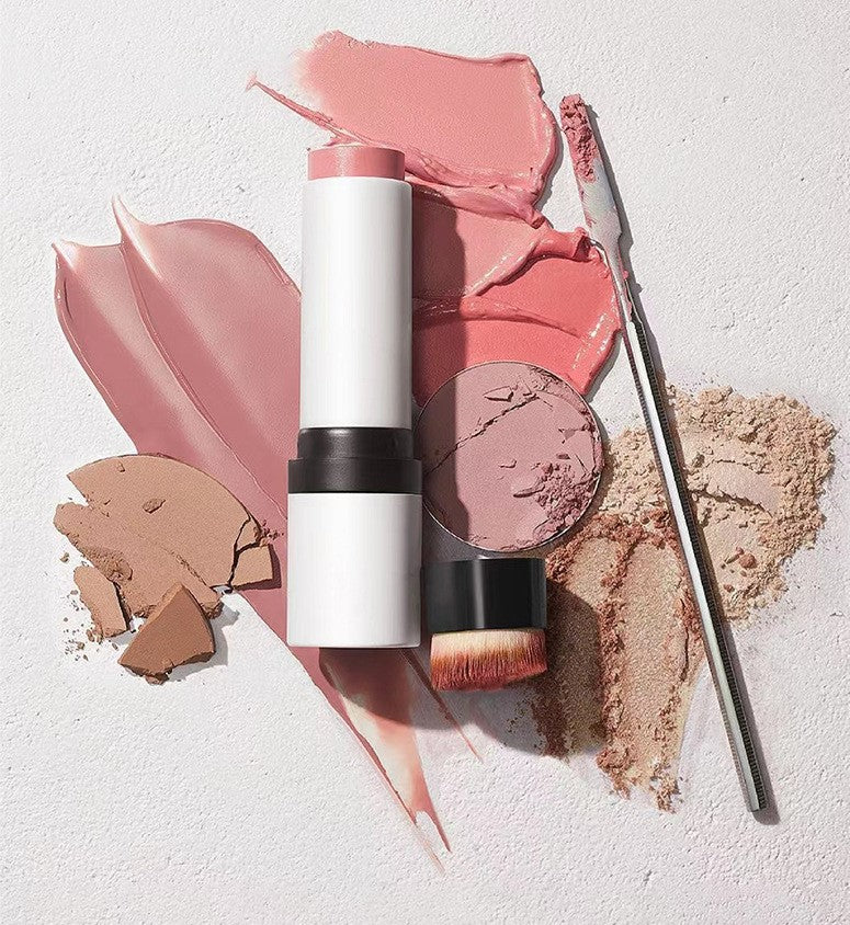 BLS28 MOQ50pcs  5 colors choice blush dual head with brush private label blusher factory supply