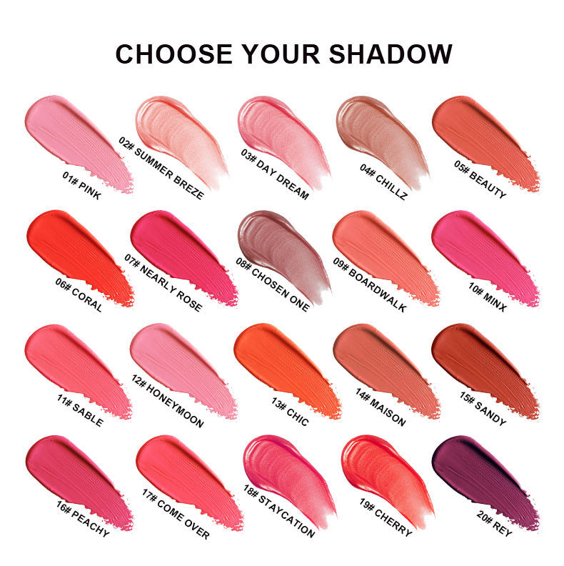 BLS30 MOQ 50pcs 20 color choice liquid blush in round tube private label blusher factory supply
