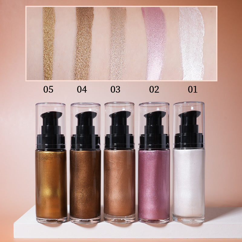 HLR05  5 colorsPotato Mashed Sandlightening Liquid highlight pink ,gold , light pink ,brown highlighter face makup
